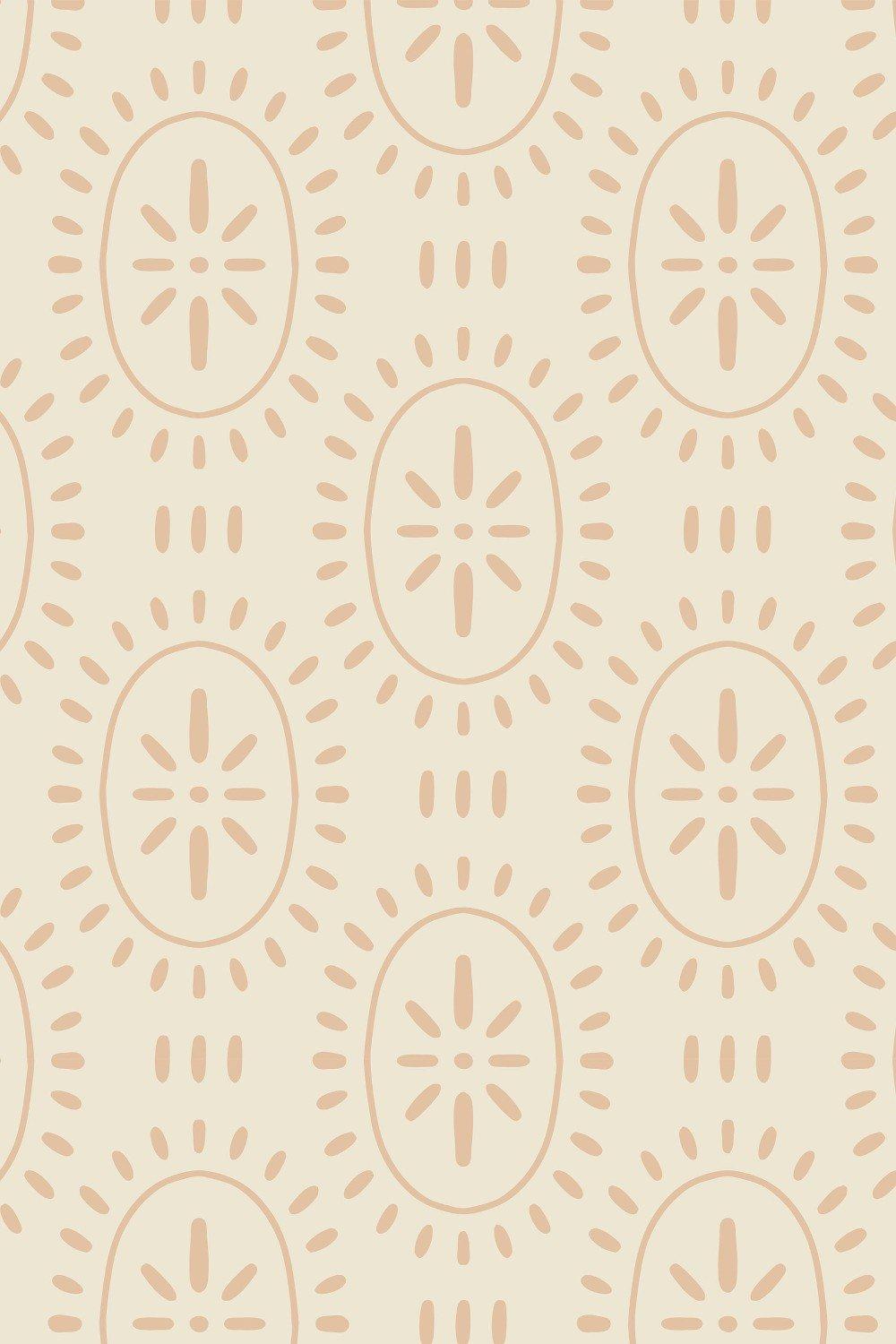 Eco-Friendly Sun Motif Pattern Wallpaper