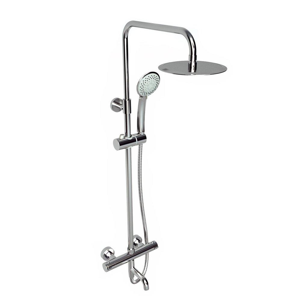 Chrome Shower with Overhead Drencher, Sliding Handset and Bath Spout