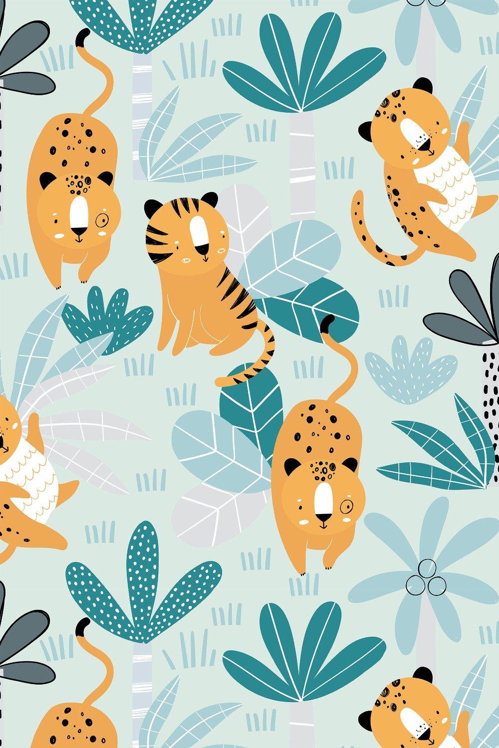 Eco-Friendly Childrens Tiger And Leopard Wallpaper