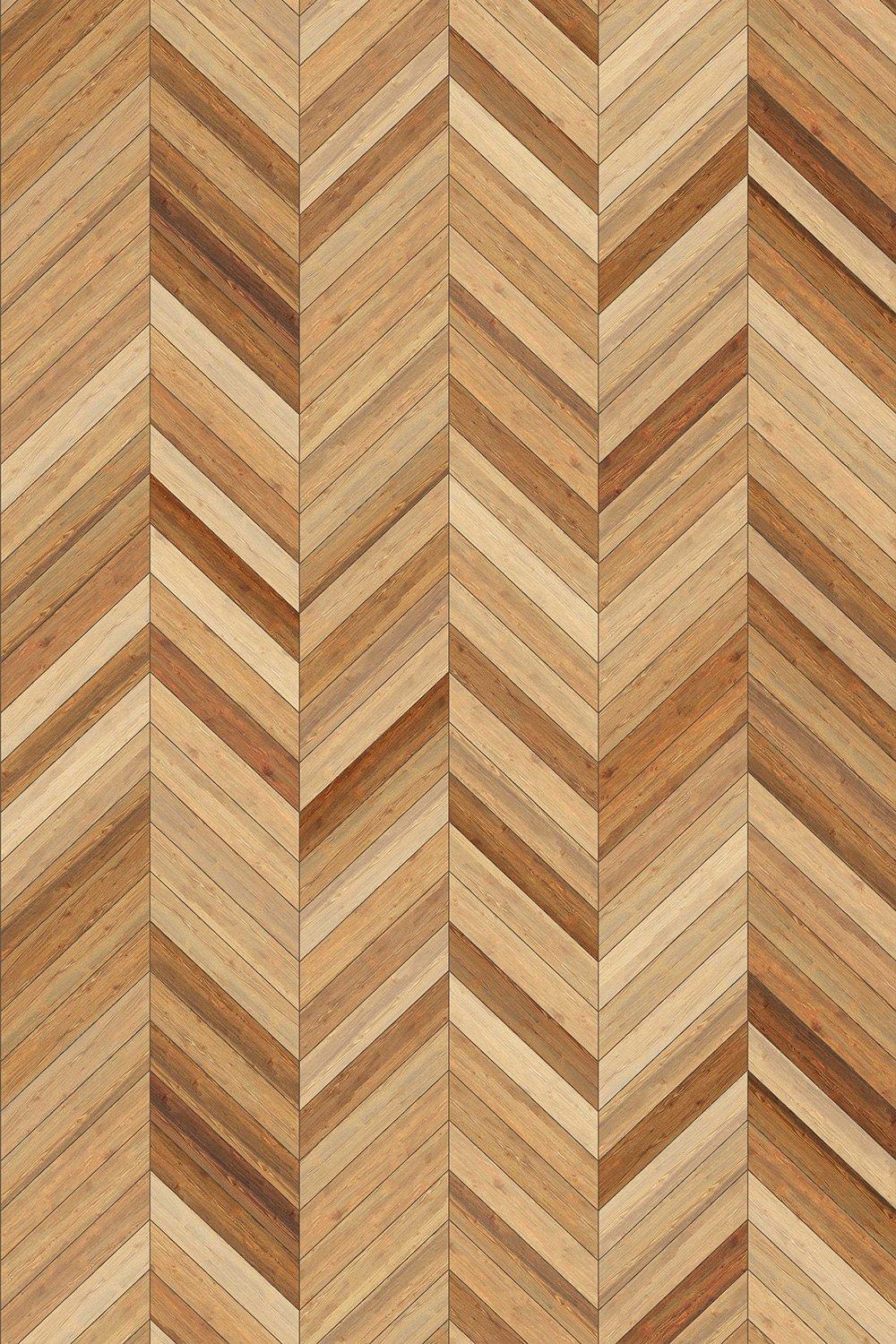 Eco-Friendly Herringbone Faux Wood Wallpaper
