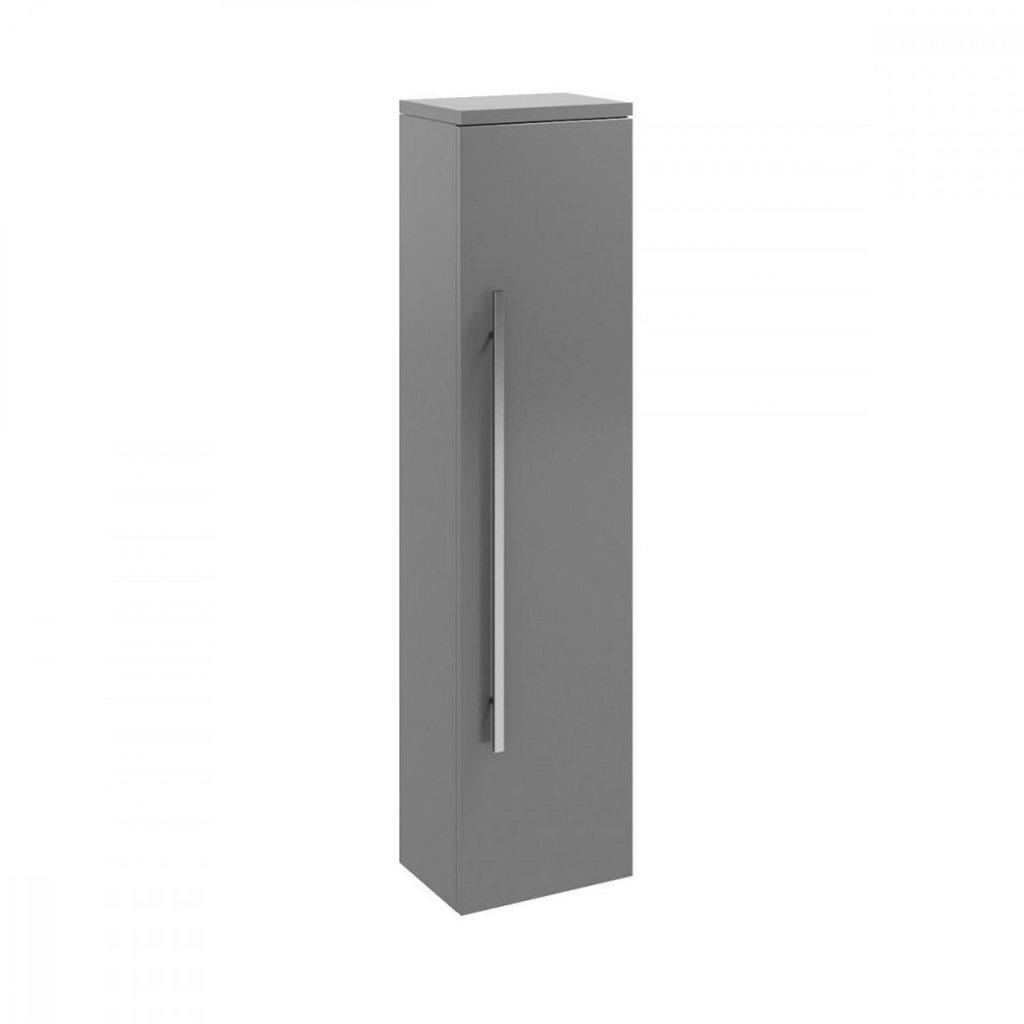 Grey Gloss Wall Mounted Tall Unit 1400mm High x 355mm Wide