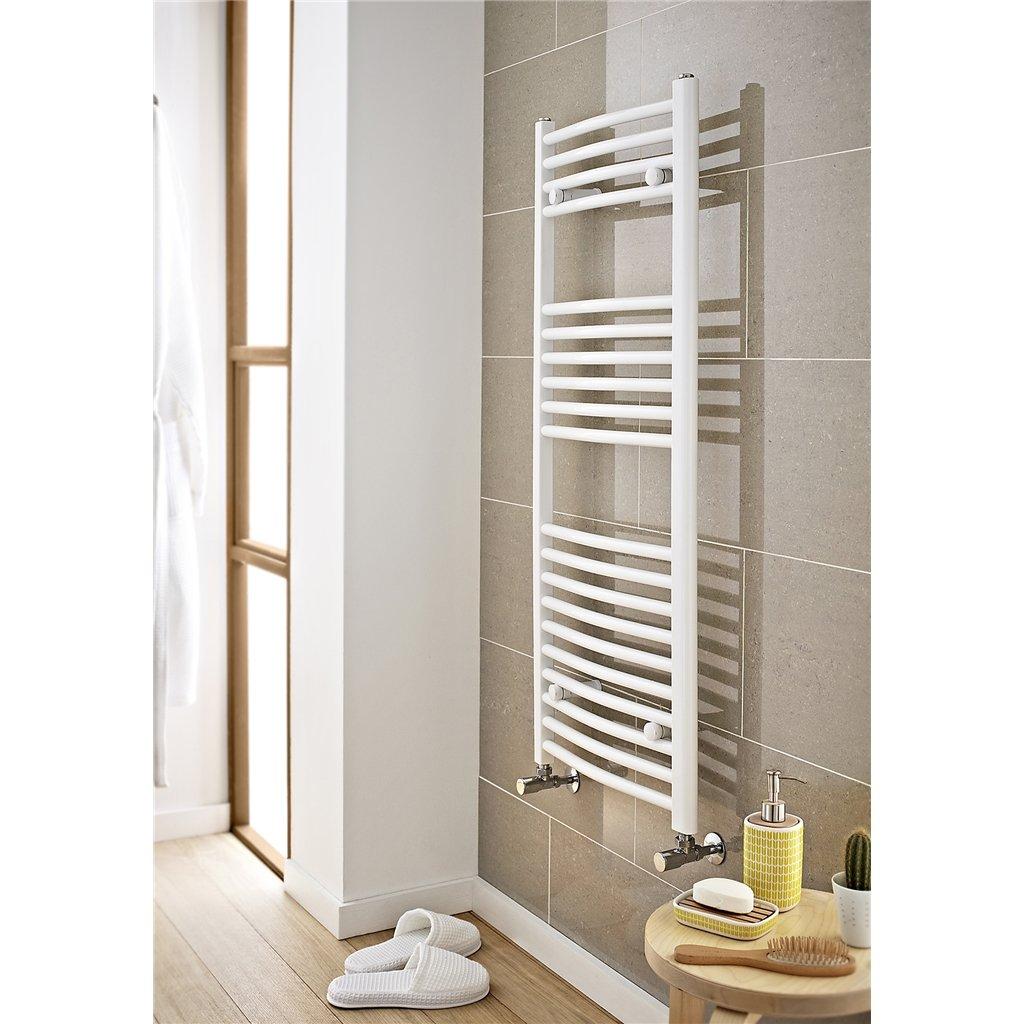 White Bathroom Towel Rail Vertical 22mm 1000mm (H) x 500mm (W)