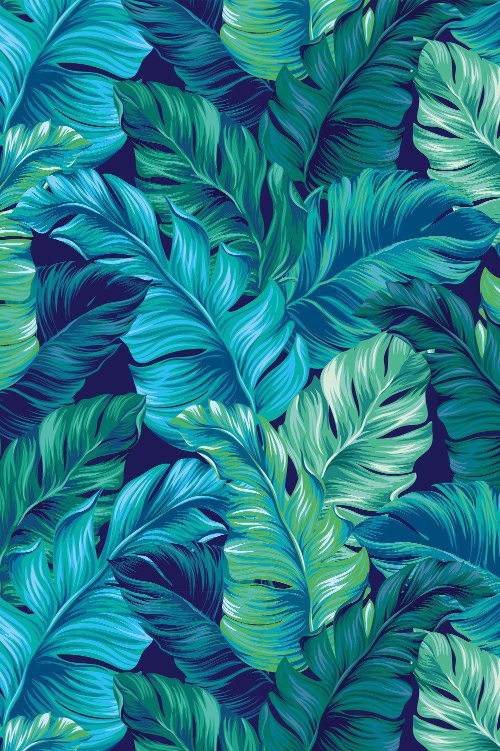 Eco-Friendly Tropical Jungle Leaf Wallpaper