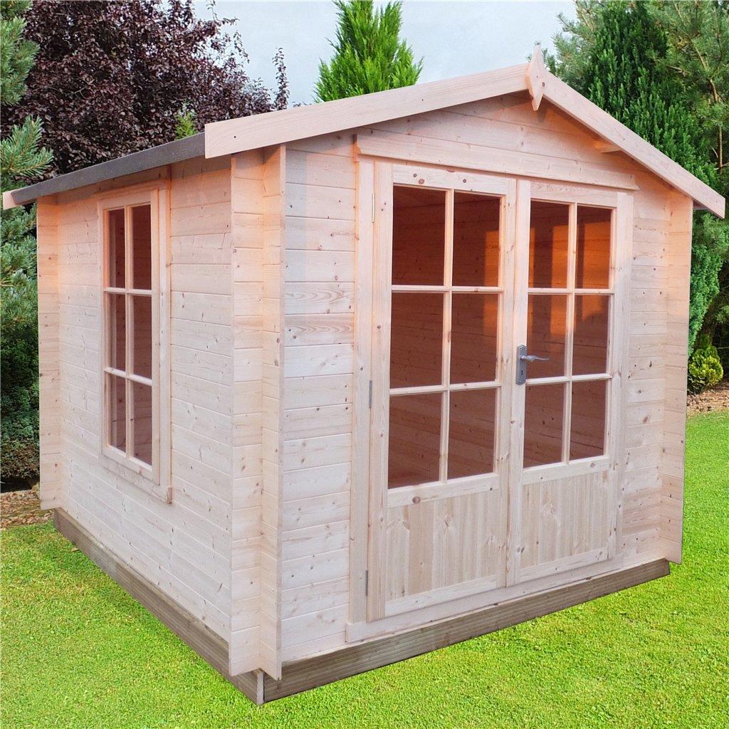 INSTALL INCLUDED 2m x 2m Premier Apex Log Cabin With Double Doors