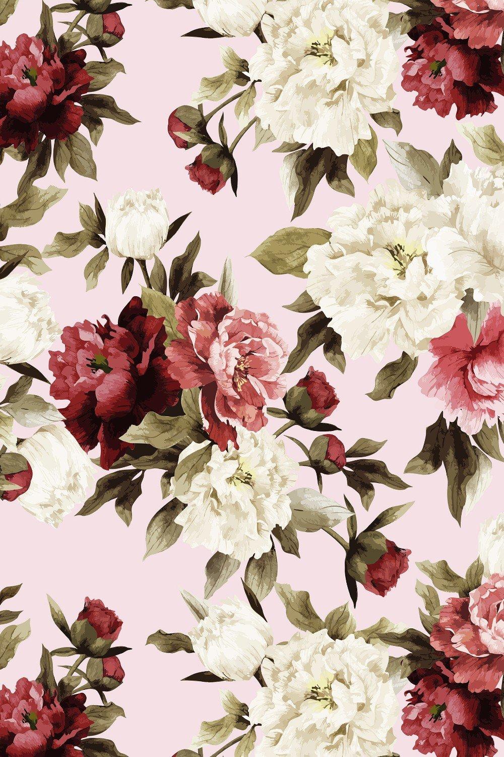 Eco-Friendly Painted Floral Wallpaper