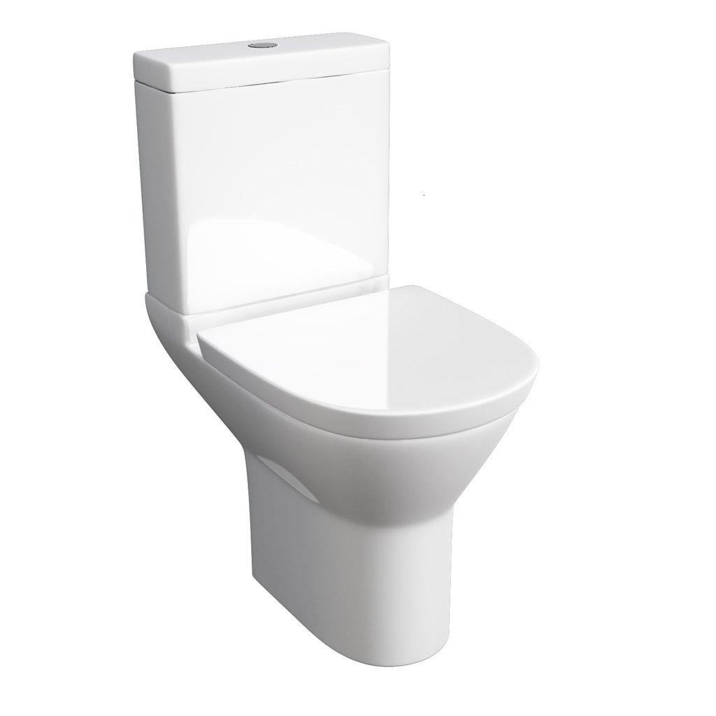 Premium OPEN BACK SQUARE Rimless Pan Toilet Set