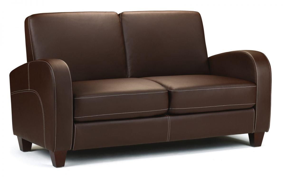 Brown Faux Leather 2 Seater Sofa Bed
