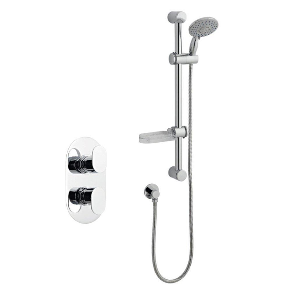 Chrome Concealed Mixer Shower with Wall Hung Slide Rail Kit