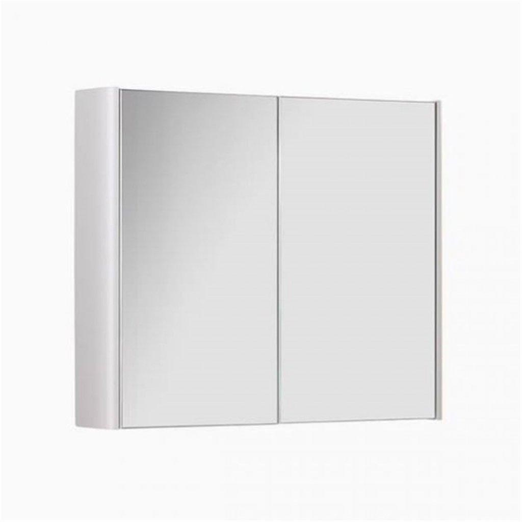 White Gloss 80cm 2 Door Bathroom Mirror Cabinet