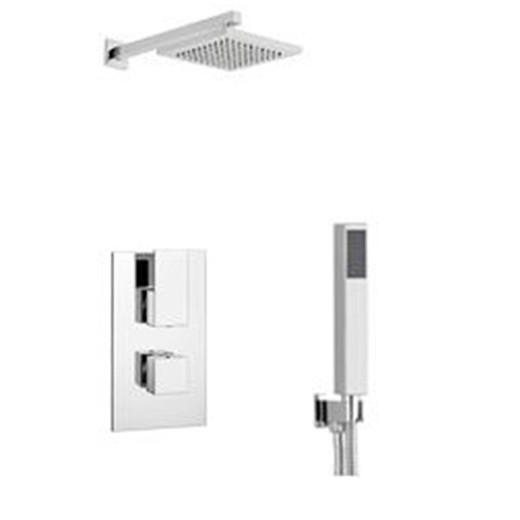 Chrome Mixer Shower with Overhead Drencher and Separate Hand Shower