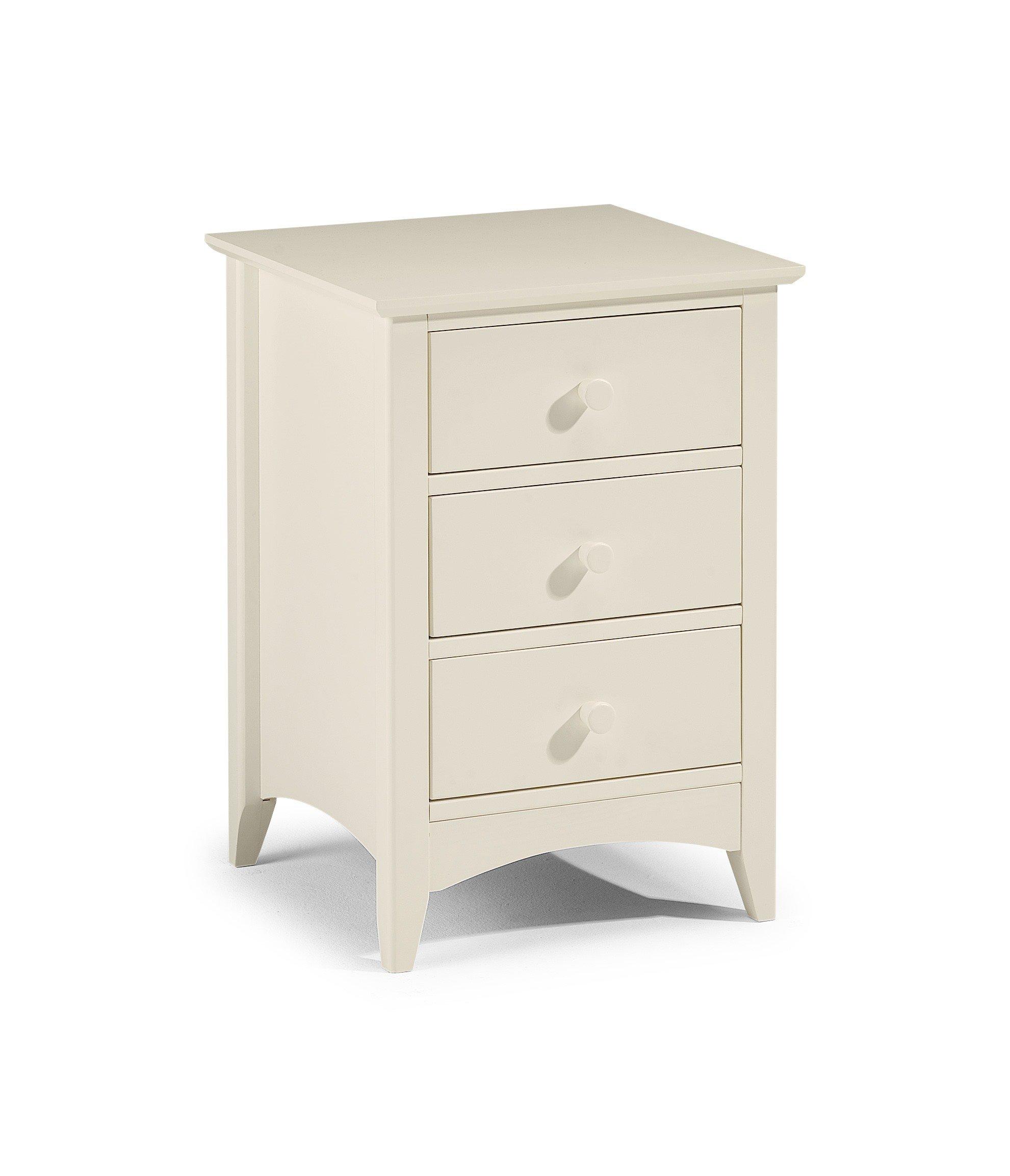 Stone White Bedside Drawer (3 Drawers)