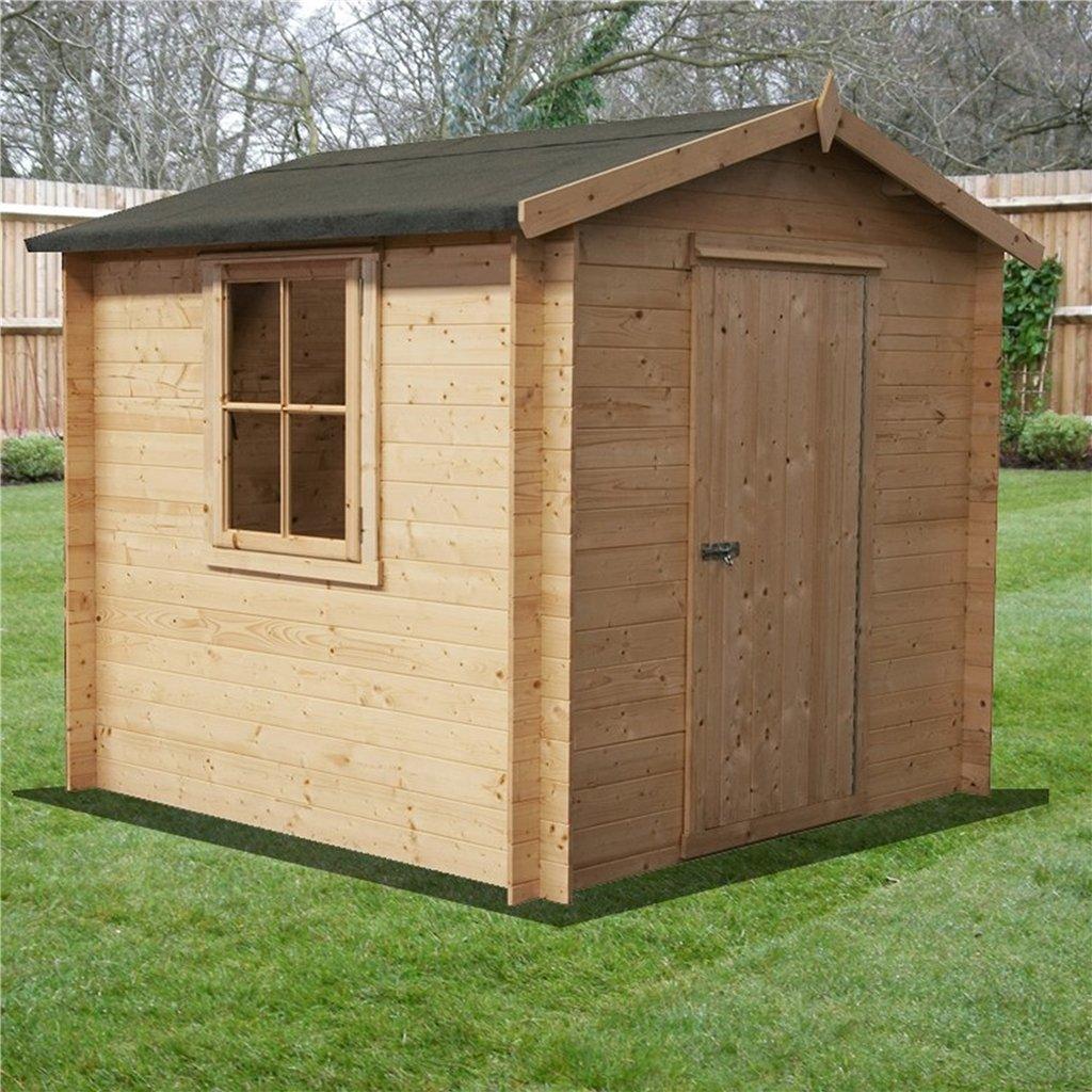 INSTALL INCLUDED 2m x 2m Apex Log Cabin With Single Door