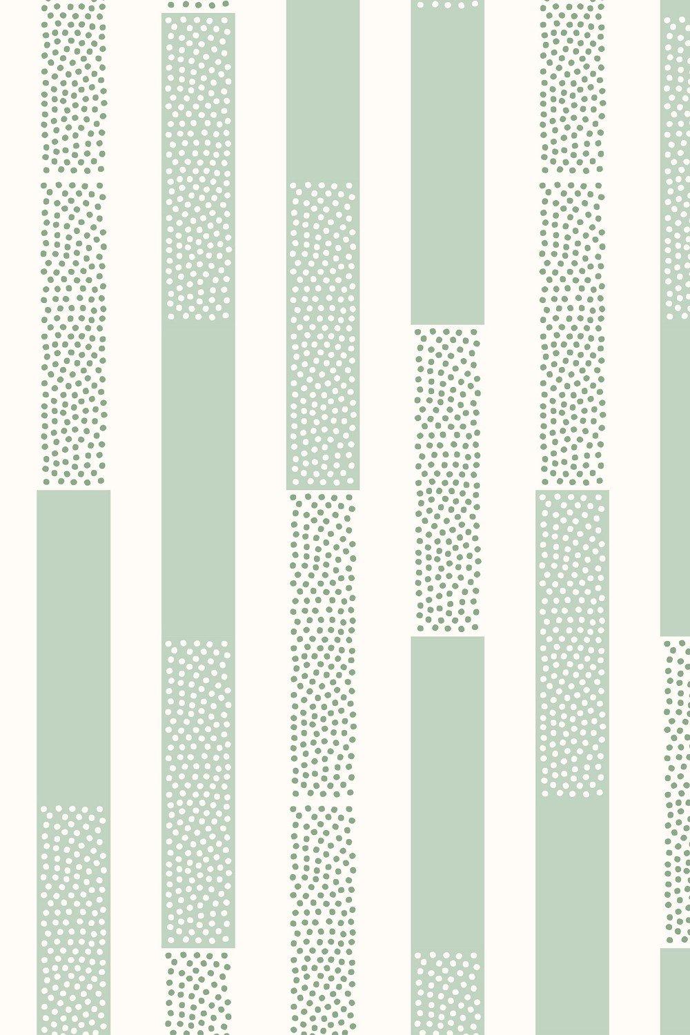Eco-Friendly Stripes And Polka Dots Wallpaper