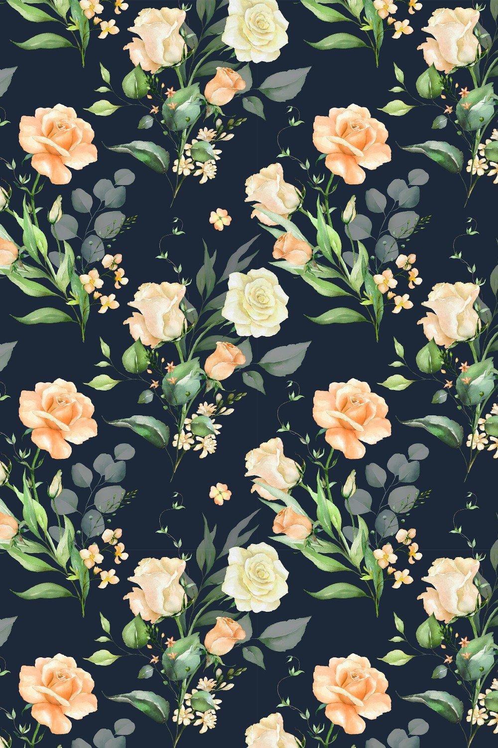 Eco-Friendly Classic Dark Floral Wallpaper