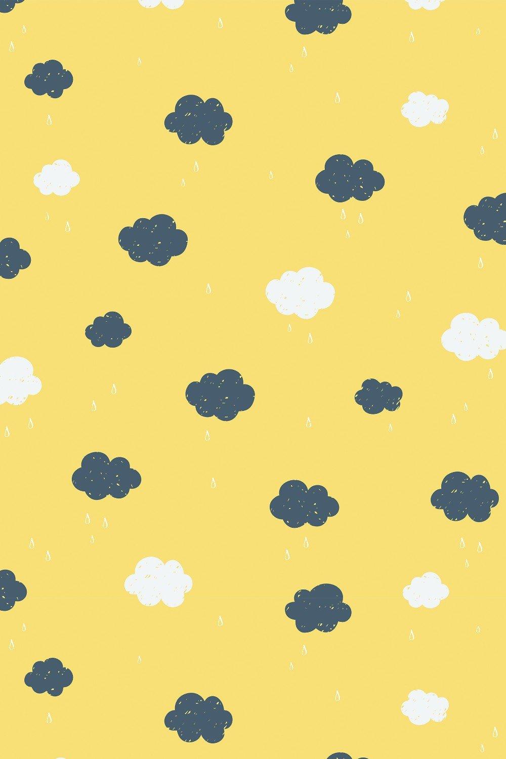 Eco-Friendly Childrens Cloud And Raindrop Wallpaper