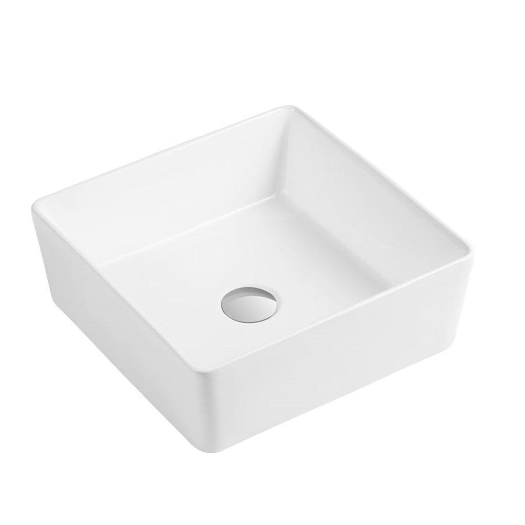 White Premium 390mm Square Countertop Basin
