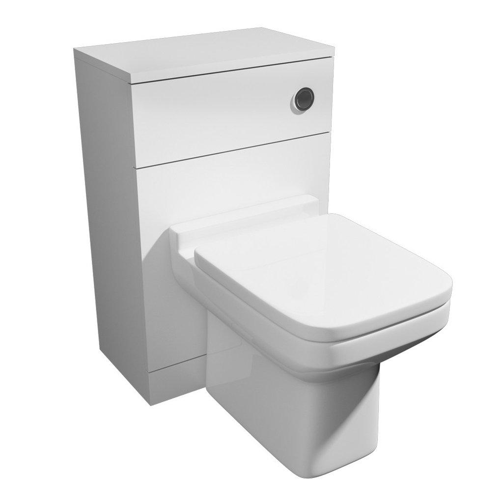 White 50cm WC Unit Set Includes Square Toilet Seat and Matching Pan