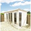 Marlborough 17 x 14 COMBI Pressure Treated Pent Summerhouse with Side Shed thumbnail 3