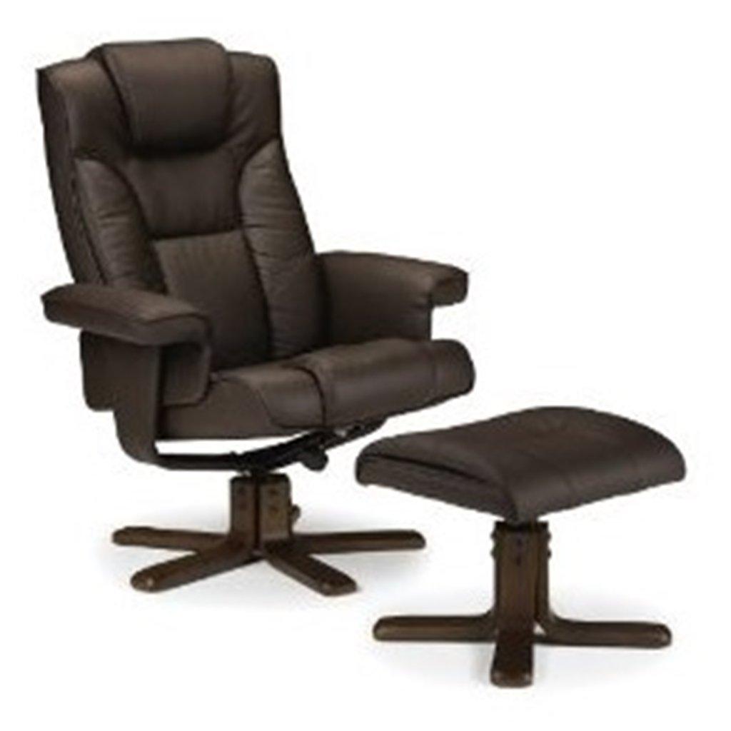 Reclining Swivel Chair with Footstool