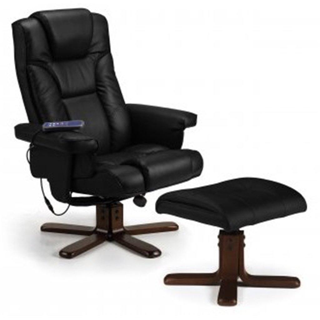 Reclining Swivel Massage Chair with Footstool