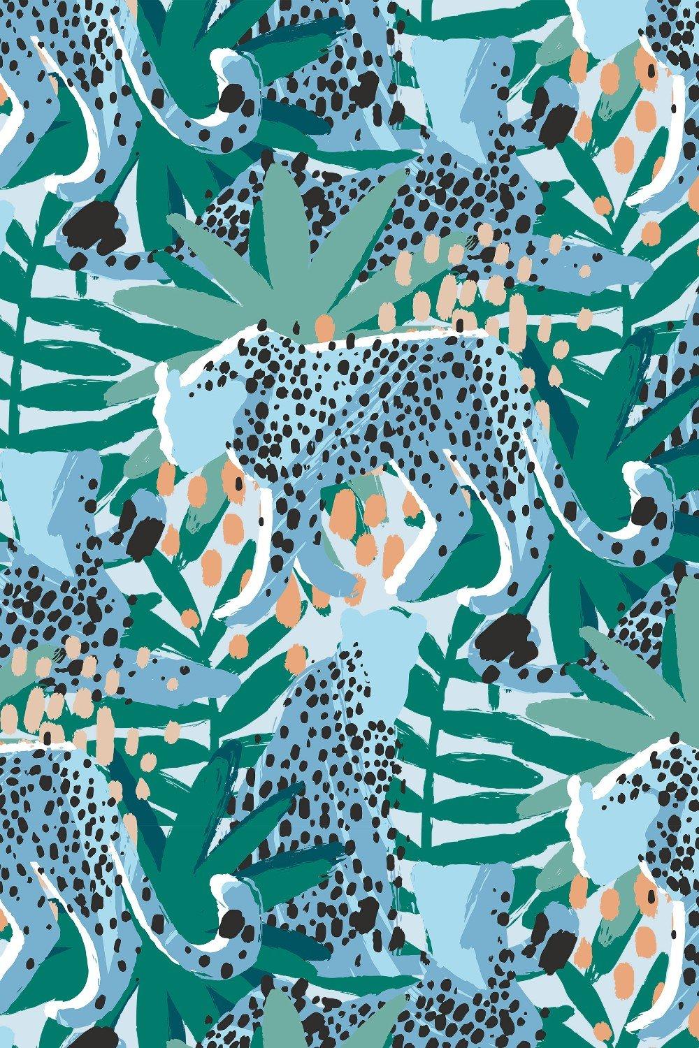 Eco-Friendly Tropical Leopard Leaf Wallpaper