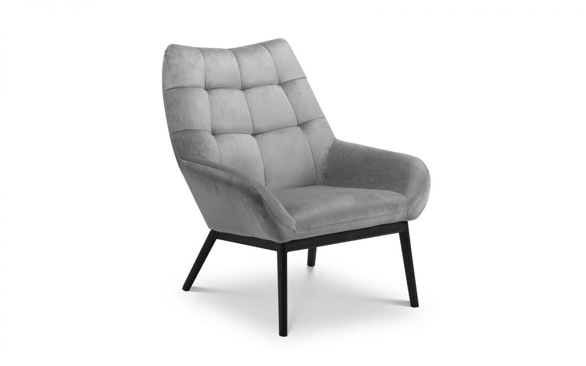 Grey Tufted Velvet Chair
