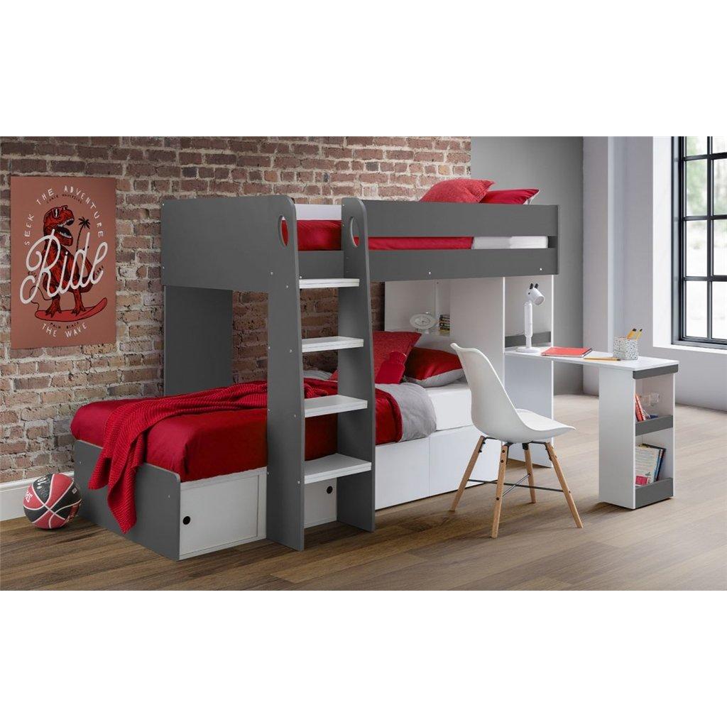 Charcoal and White Eclipse Bunk Bed