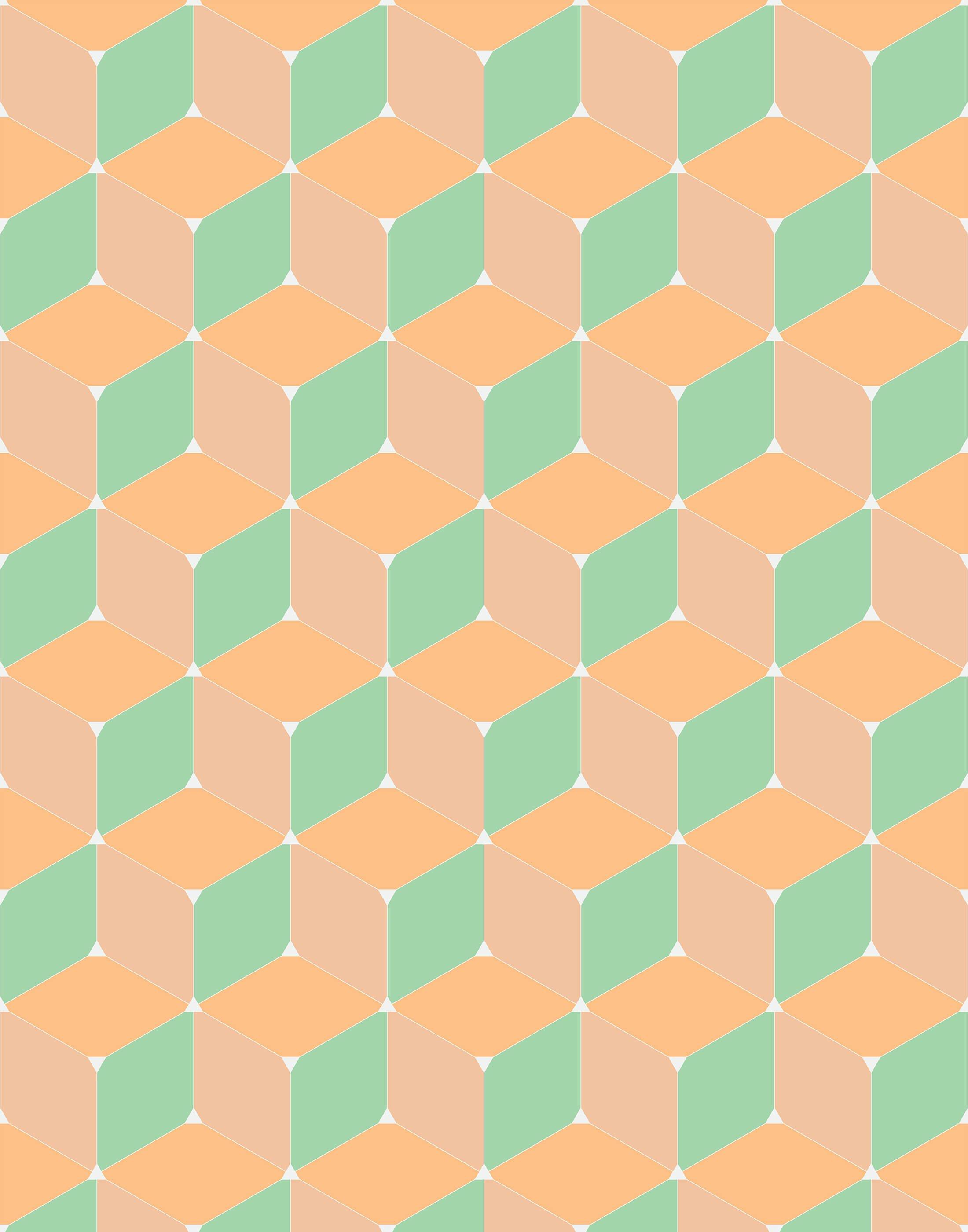 Eco-Friendly Cube Geometric Wallpaper
