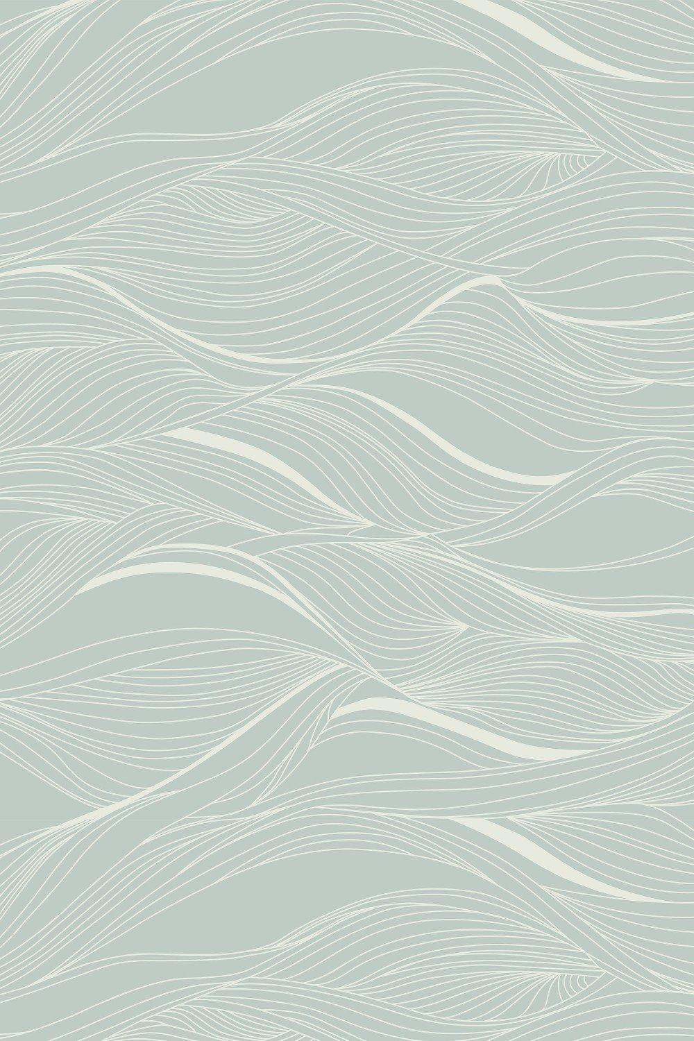 Eco-Friendly Abstract Wavy Line Wallpaper