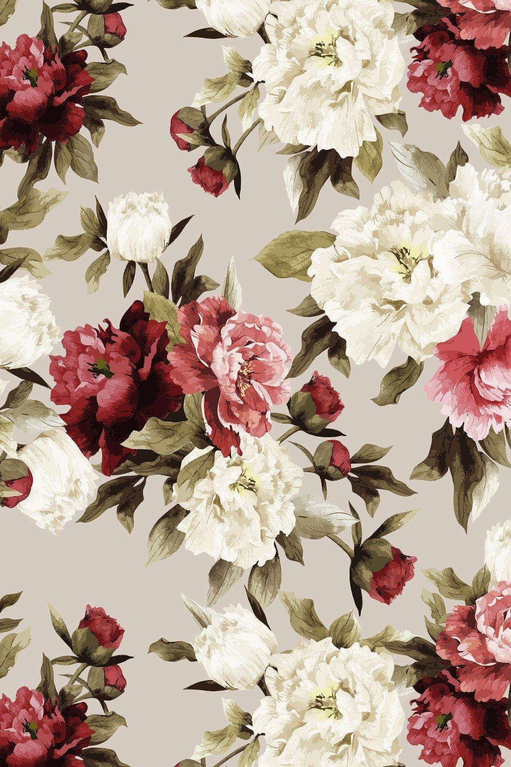 Eco-Friendly Painted Floral Wallpaper