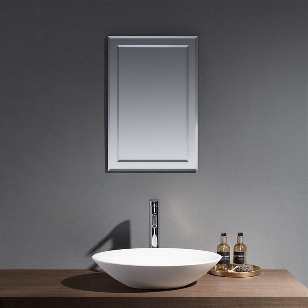 42cm Deluxe Rectangular Bevelled Edge Bathroom Wall Mirror