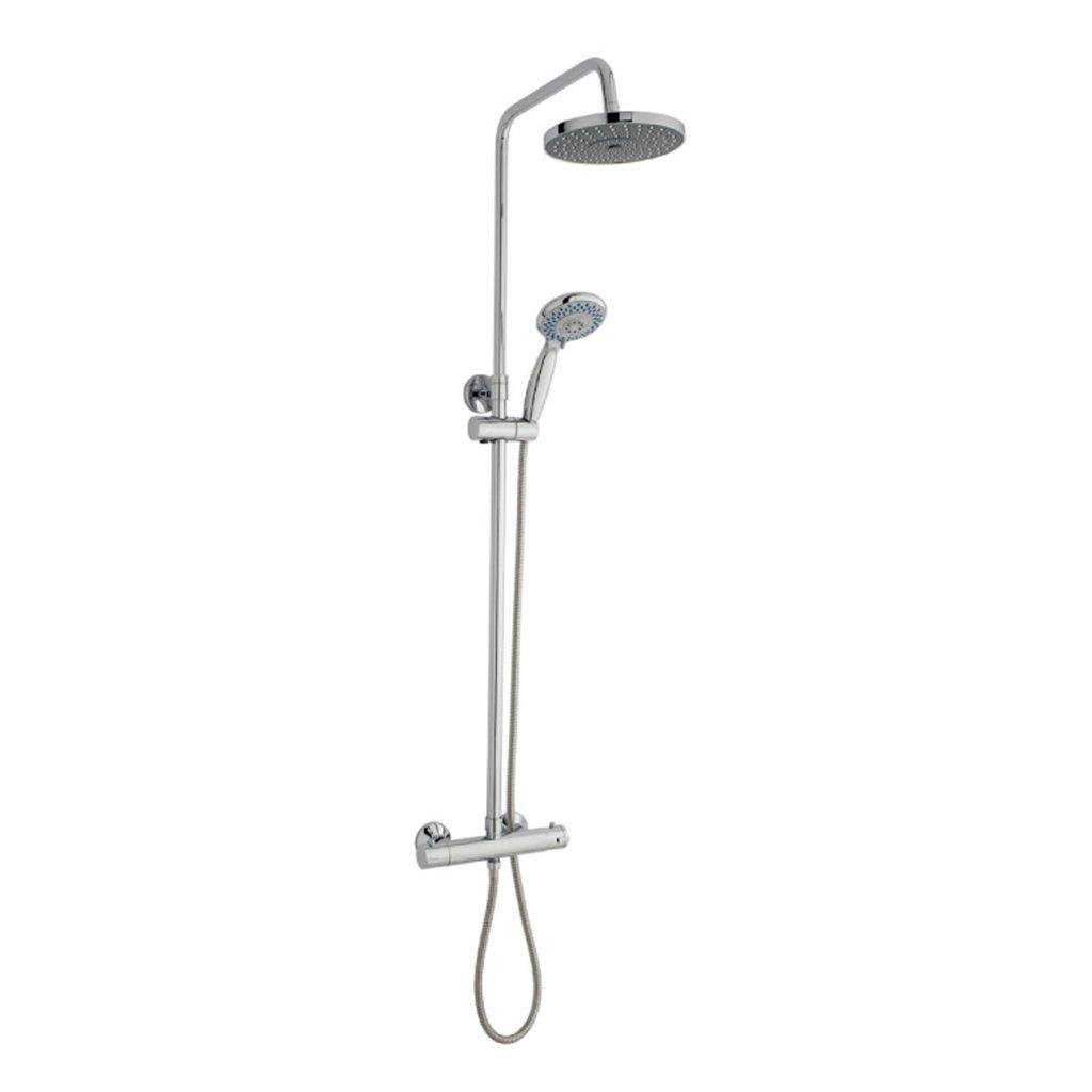Chrome Shower with Overhead Drencher and  Hung Sliding Handset