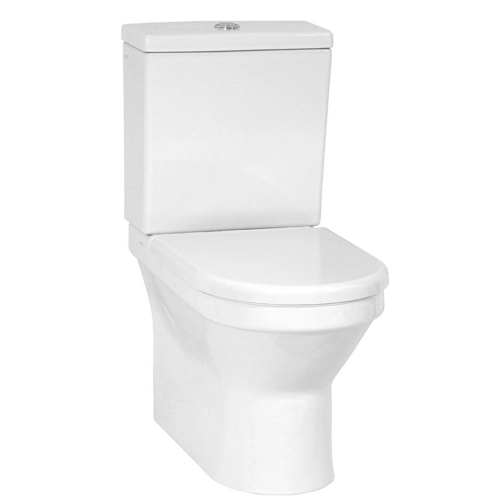 Premium OPEN BACK COMFORT HEIGHT Rimless Pan Toilet Set