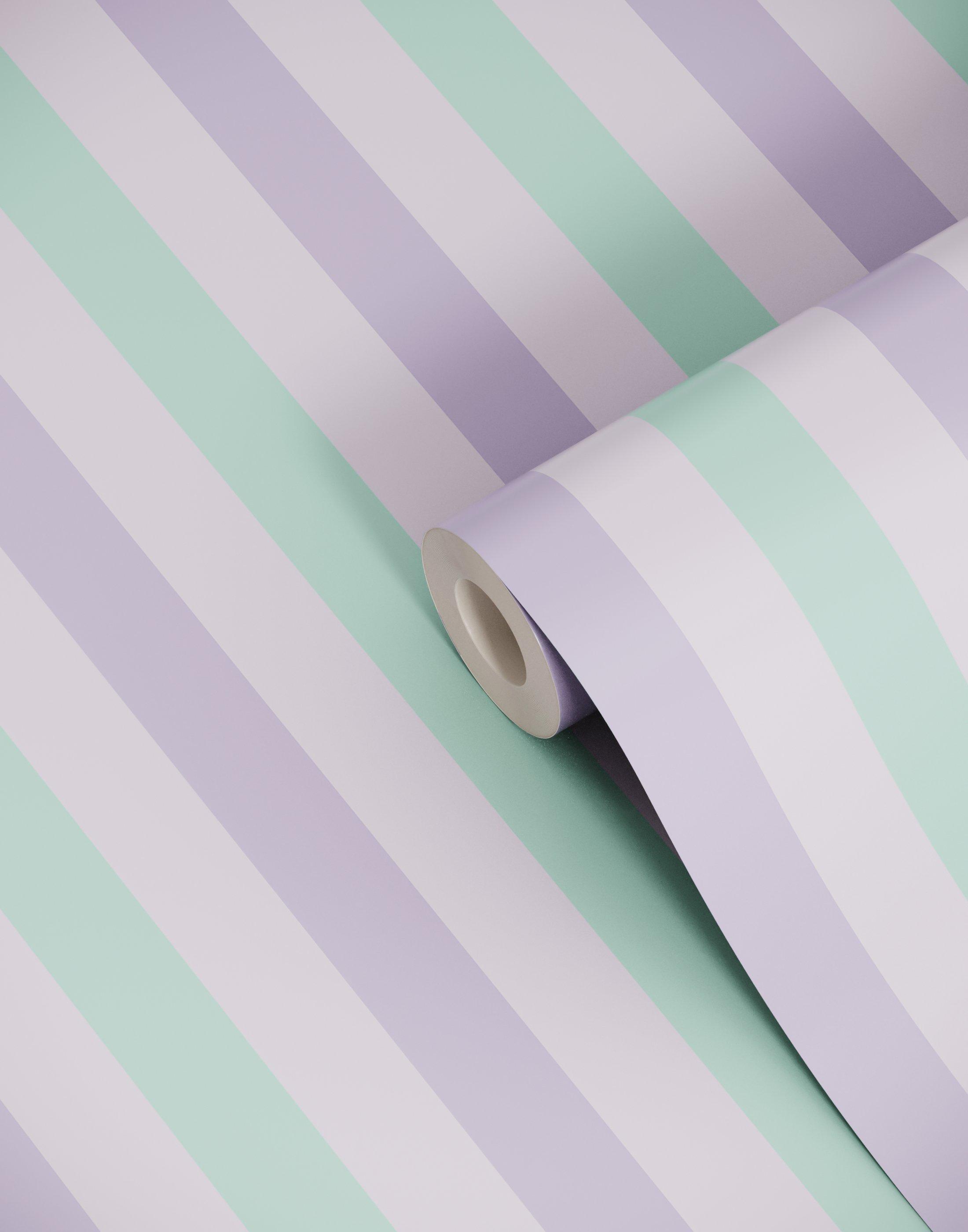 Eco-Friendly Tricolour Ice Cream Stripe Pastel Wallpaper
