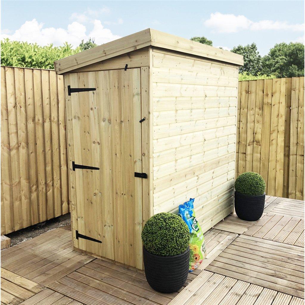 3 x 8 Pressure Treated Pent Garden Shed with Side Door