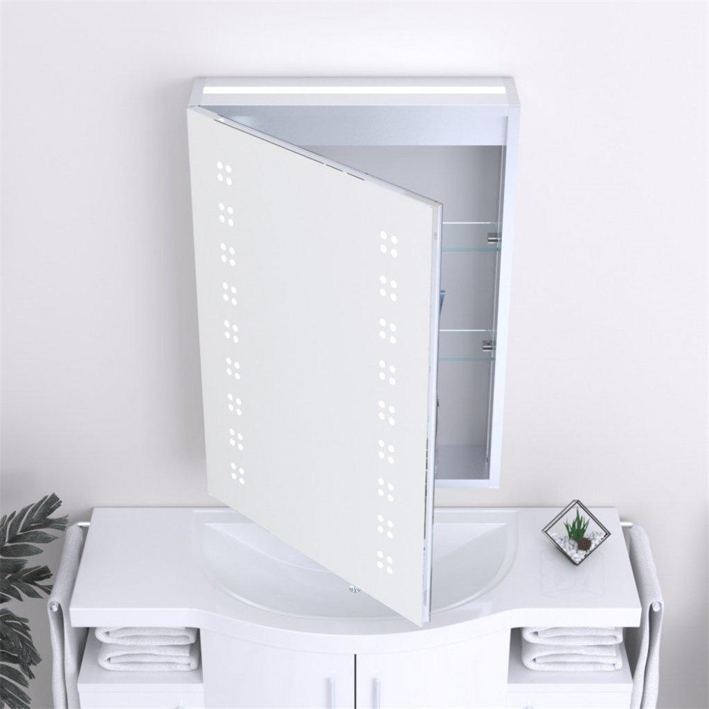 70cm Rectangular LED (Dots) Bathroom Mirror Cabinet