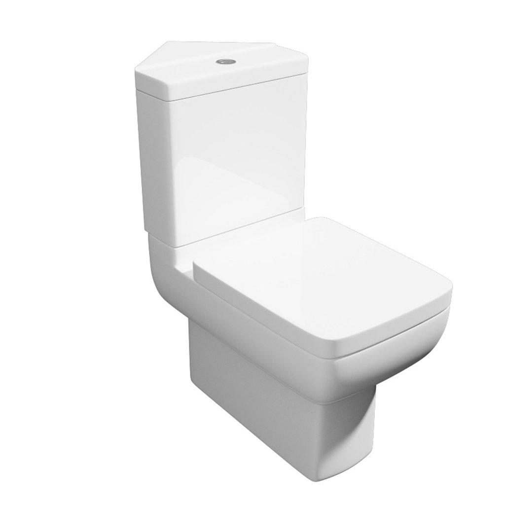 Premium CORNER Rimless Pan Toilet Set
