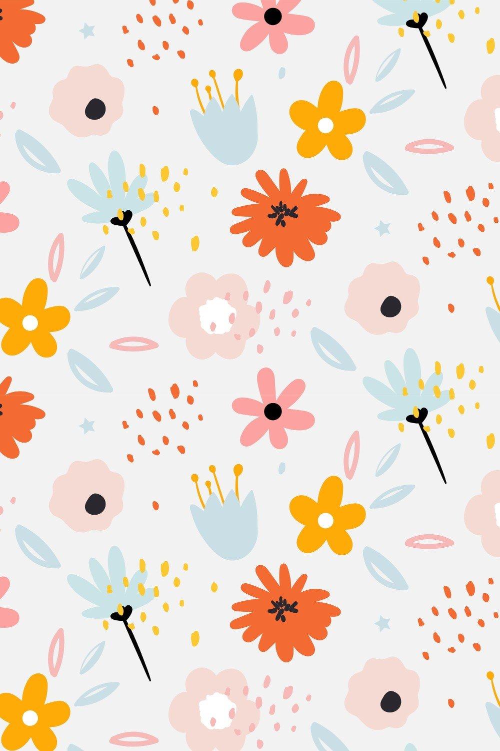 Eco-Friendly Childrens Naive Floral Wallpaper