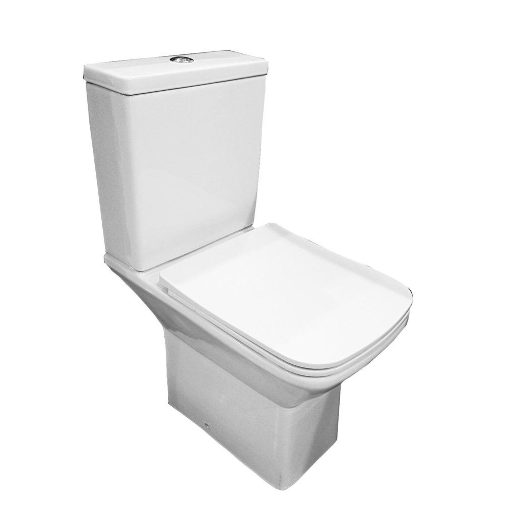 Premium OPEN BACK SHORT Rimless Pan Toilet Set
