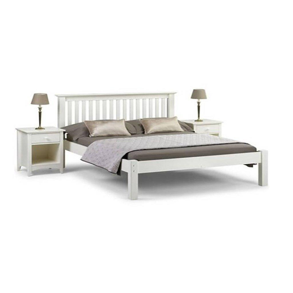 Premium Stone White Finish Shaker Style Low Foot End Bed