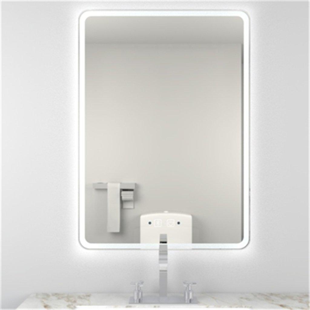70cm Rectangular (Rounded) LED Bathroom Mirror with Bluetooth Speakers