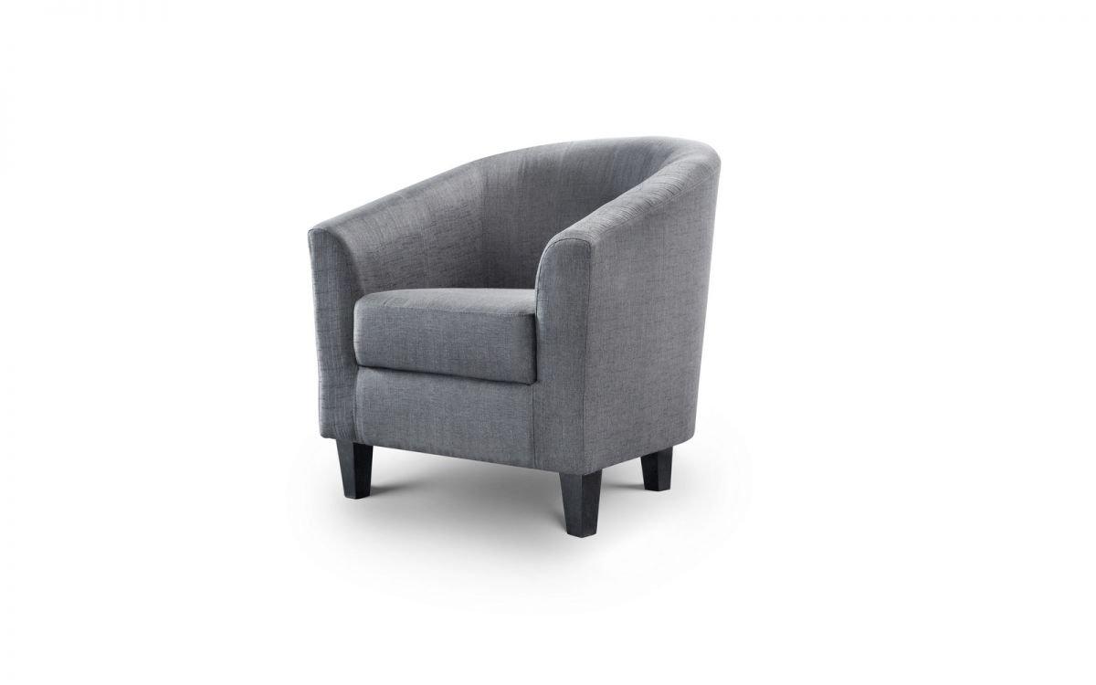 Grey Velvet Curved Armchair