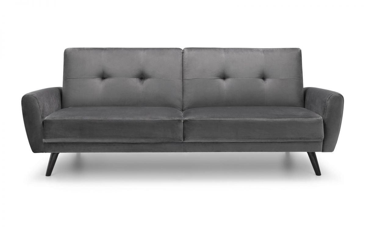Grey Velvet 2 Seater Sofa Bed