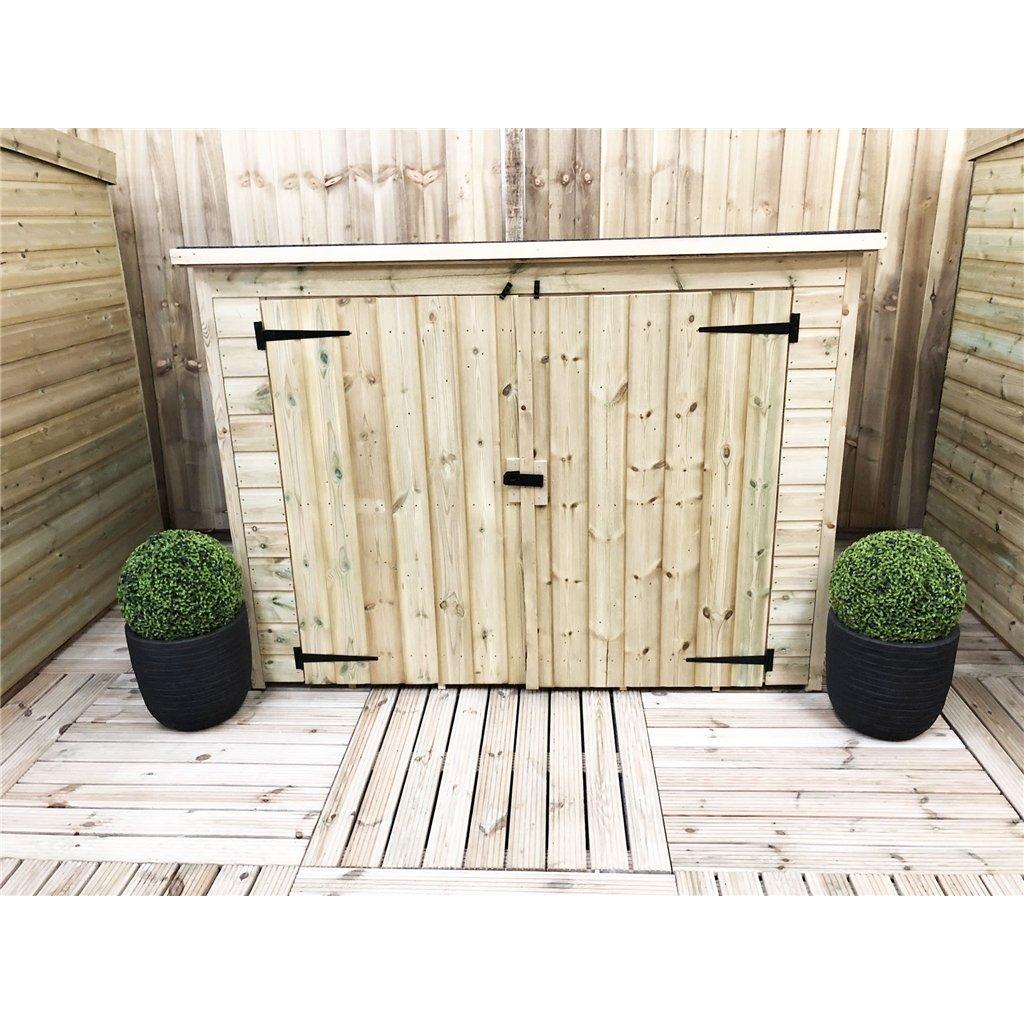 6 x 2 Pressure Treated Tongue AndGroove Bike Store With Double Doors