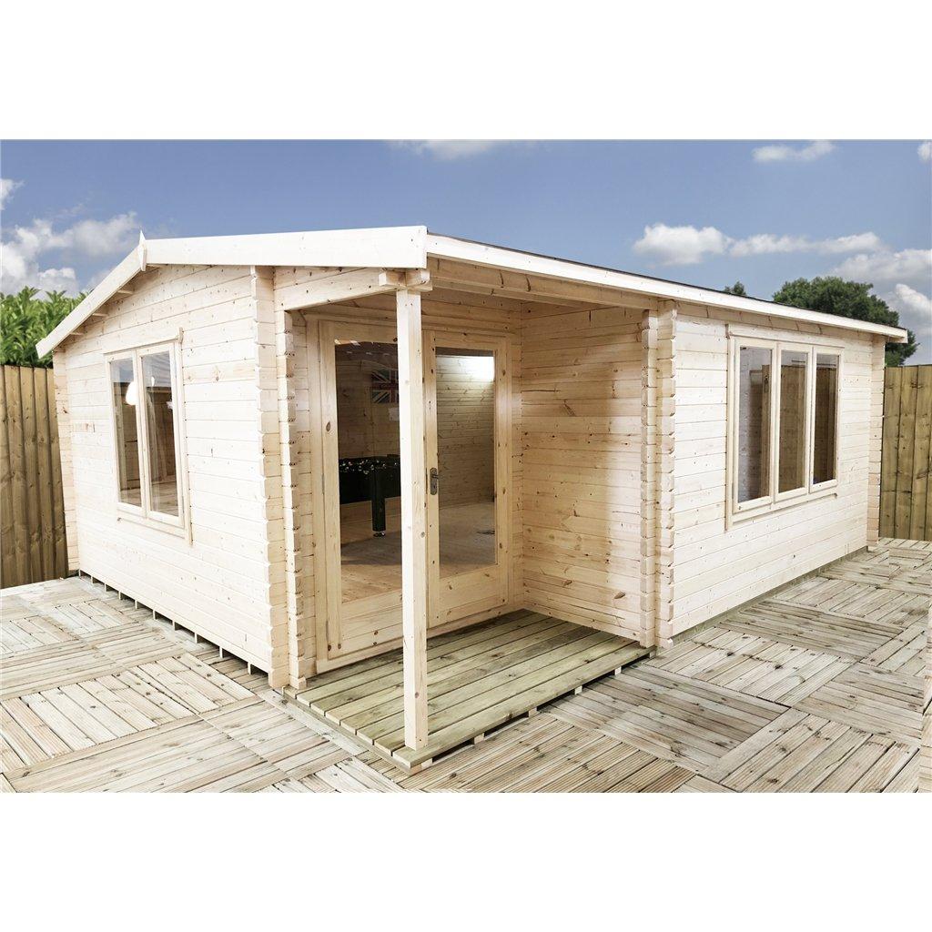 3.6m x 5m Apex Log Cabin (34mm)
