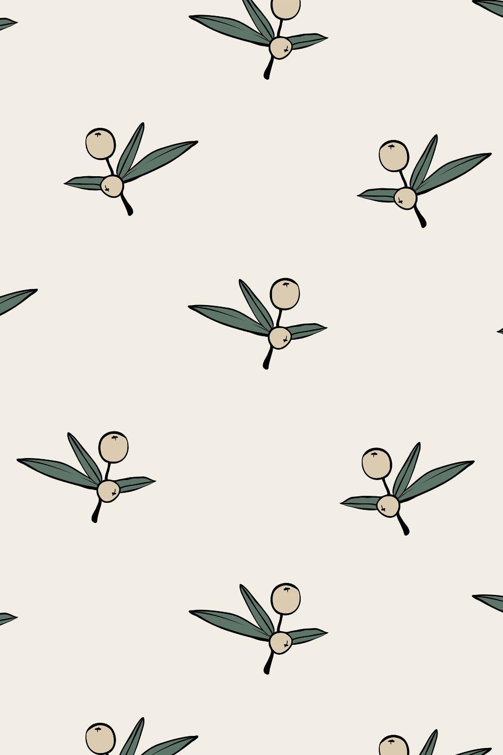 Eco-Friendly Olive Pattern Wallpaper