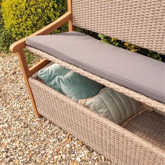 Cheshire 2 Seater Hardwood Timber Framed Rattan Weave Bench 5