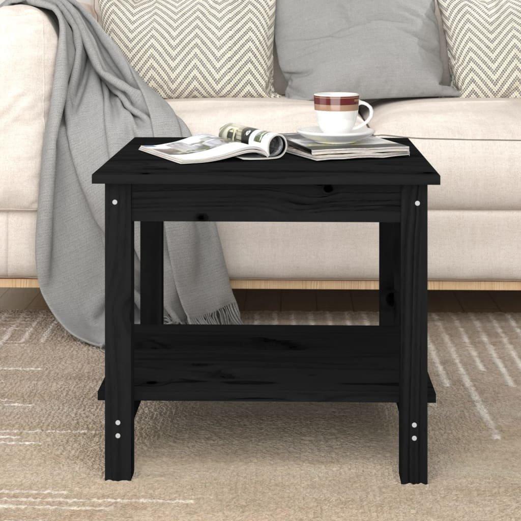 Coffee Table Black 50x50x45 cm Solid Wood Pine