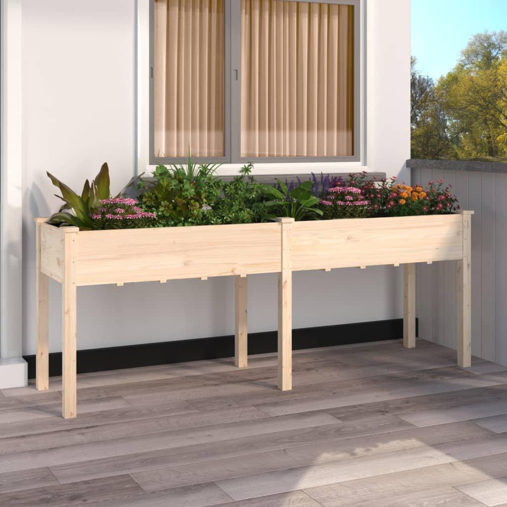 Planter with Liner 203x53x76 cm Solid Wood Fir