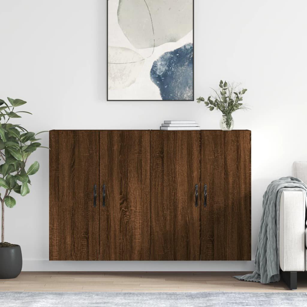 Wall Mounted Cabinets 2 pcs Brown Oak Engineered Wood